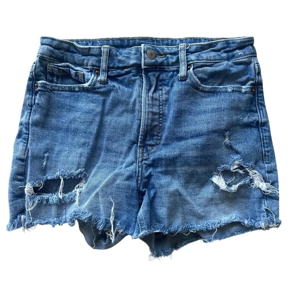 Old Navy OG High Rise Distressed Denim Jean Shorts Size 6